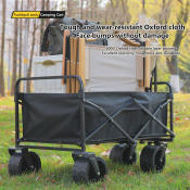 Collapsible Camping Wagon Cart with 360° Wheels, 300LBS Capacity