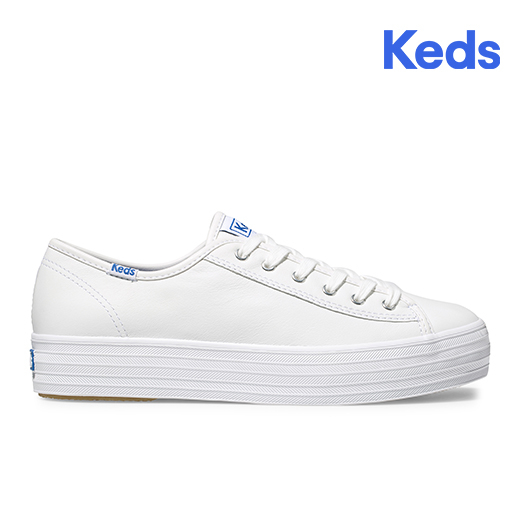 NEW Keds Triple Kick Leather Women s Platforms White WH57310