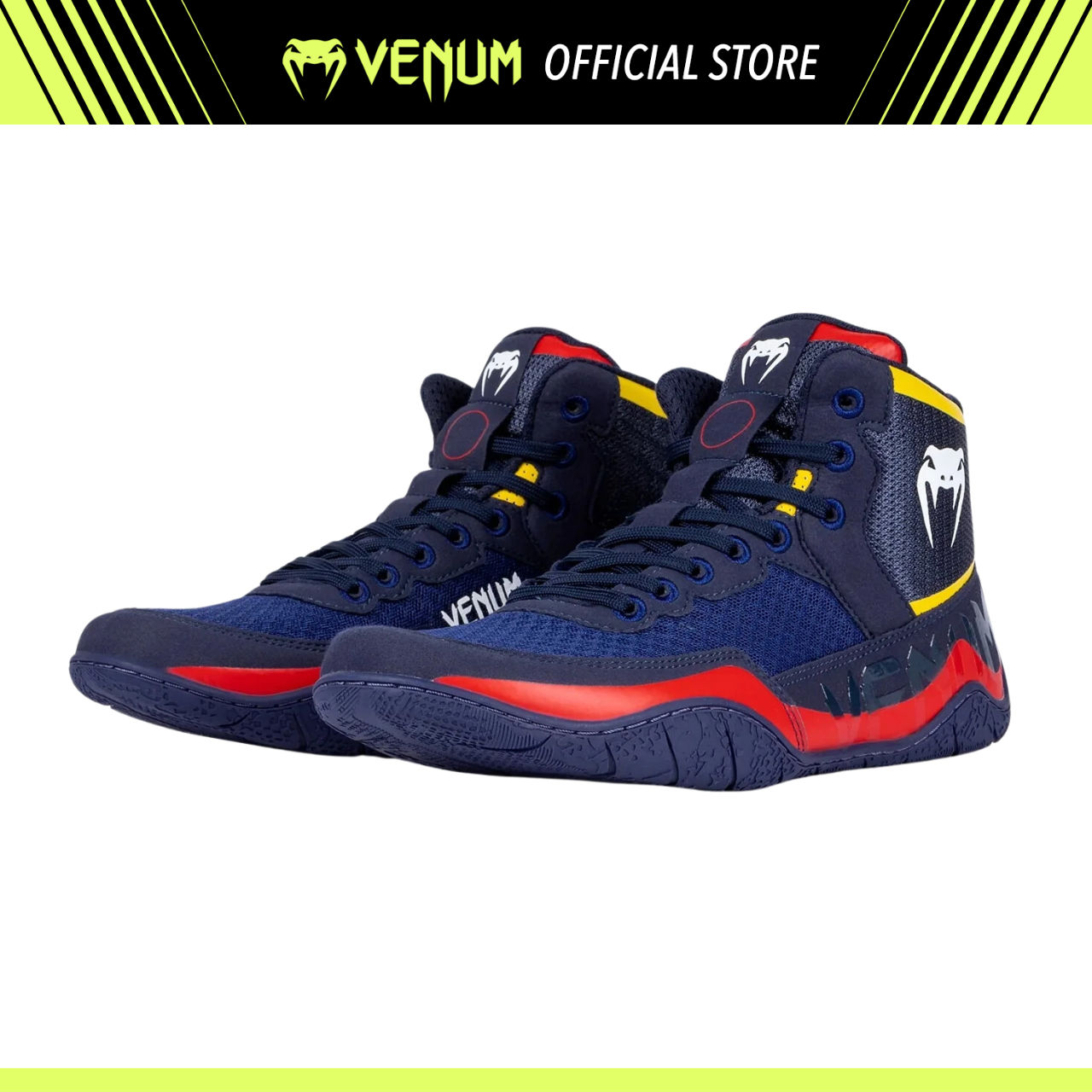 Discount on Venum  shoes - SKU: Venum Elite Fitness Shoes -Blue Yellow Boxing Shoes, Wrestling Shoes, Grappling Shoes, Mma Shoes