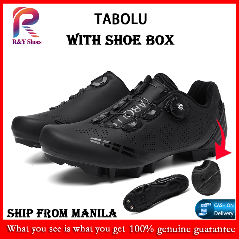 TABOLU Carbon Fiber Cycling Shoes for Men - Non-slip Mountain Bike Shoes