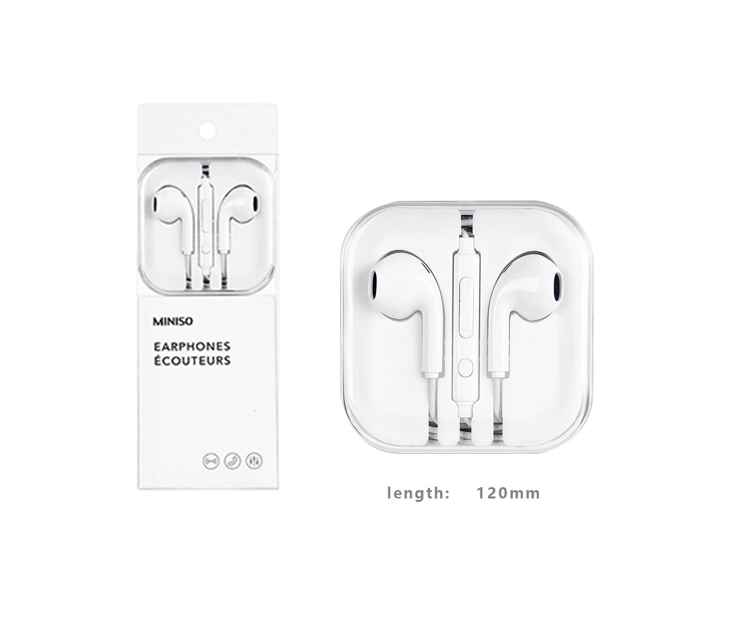 MINISO mm Charging Port Oval Shaped Half In-Ear Earphones