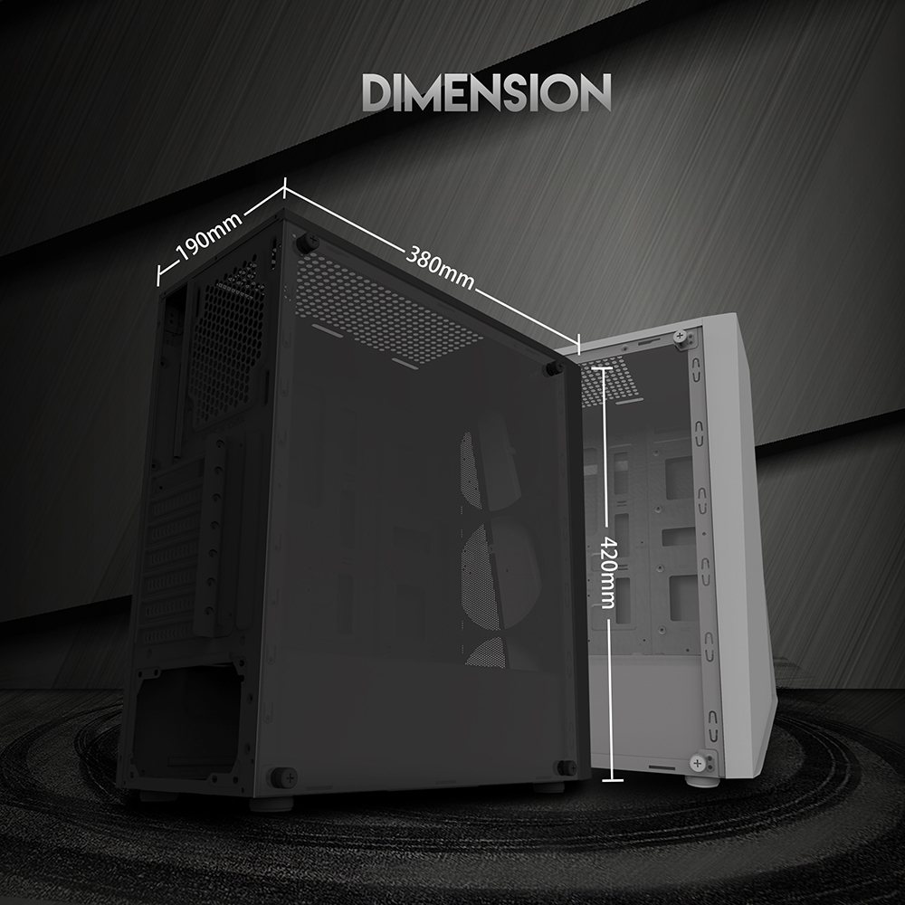 Fantech CG71 PULSE RGB Gaming Desktop Case | Black | White 2 Fantech CG71 PULSE RGB Gaming Desktop Case | Black | White