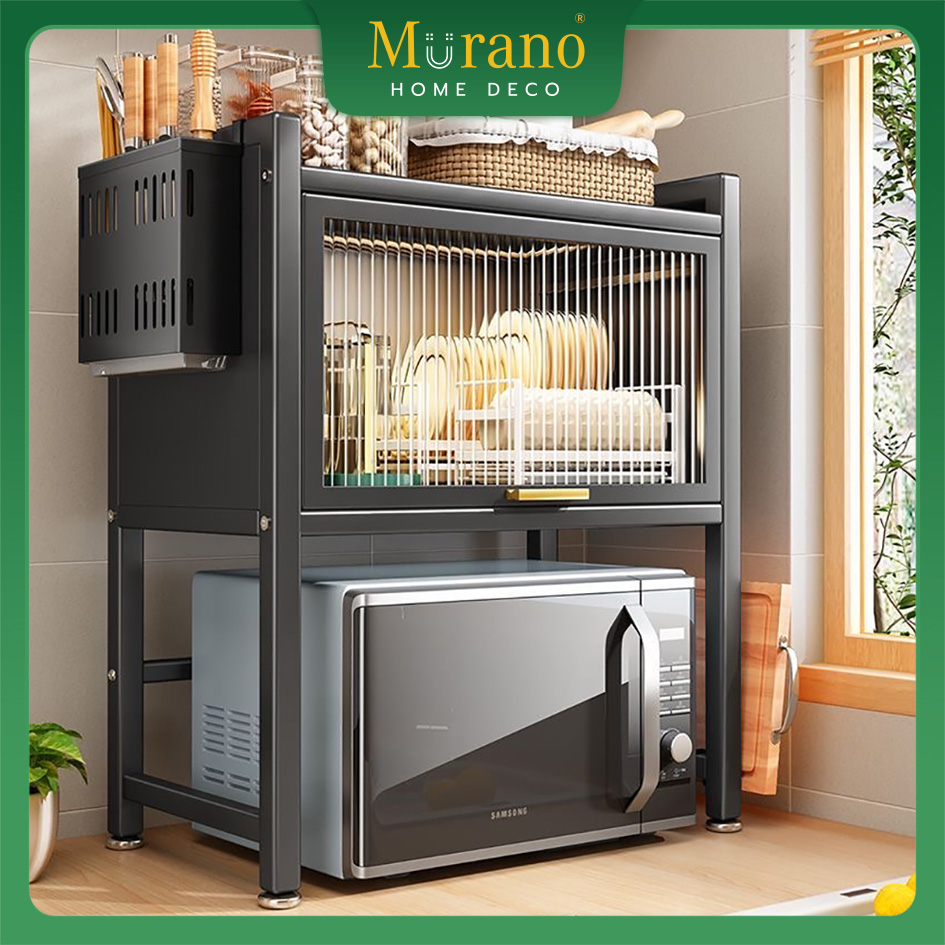 Murano 1/2 Tier Adjustable Microwave Rack Oven Shelf Stainless Steel