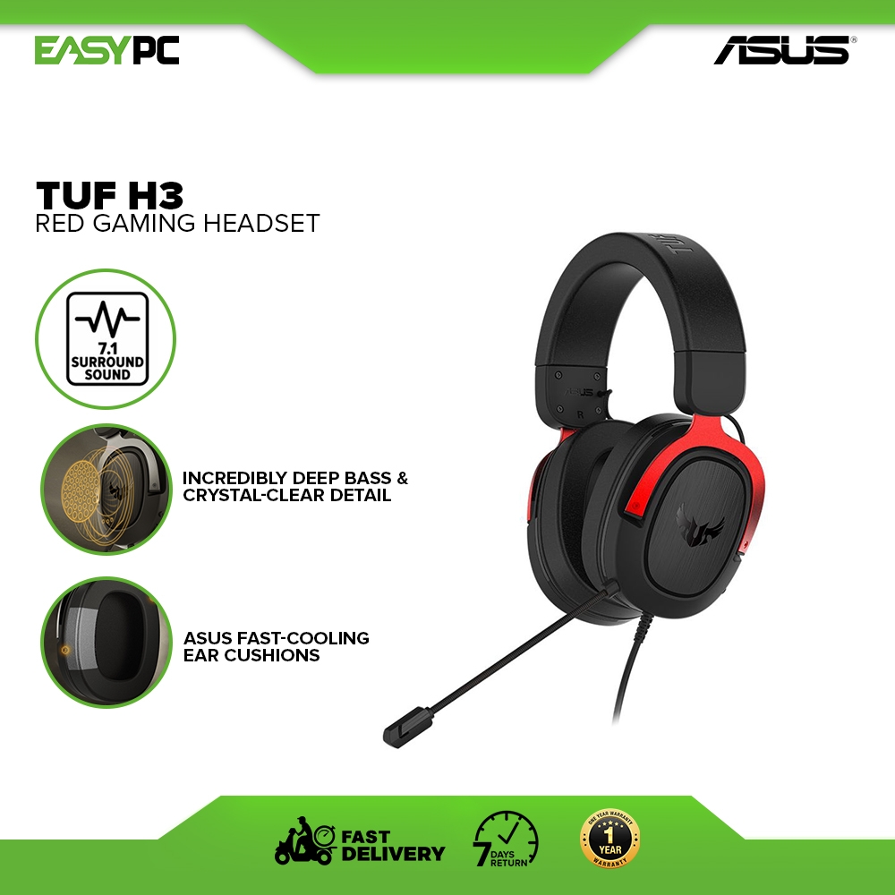 ASUS TUF H3 7.1 Wireless Gaming Headset GUN METAL, 7.1 surround