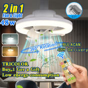 Remote Control Ceiling Fan Light with Invisible LED and Tricolor