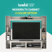 Bewell Wall-Mounted TV Cabinet for 60-Inch TV with Storage