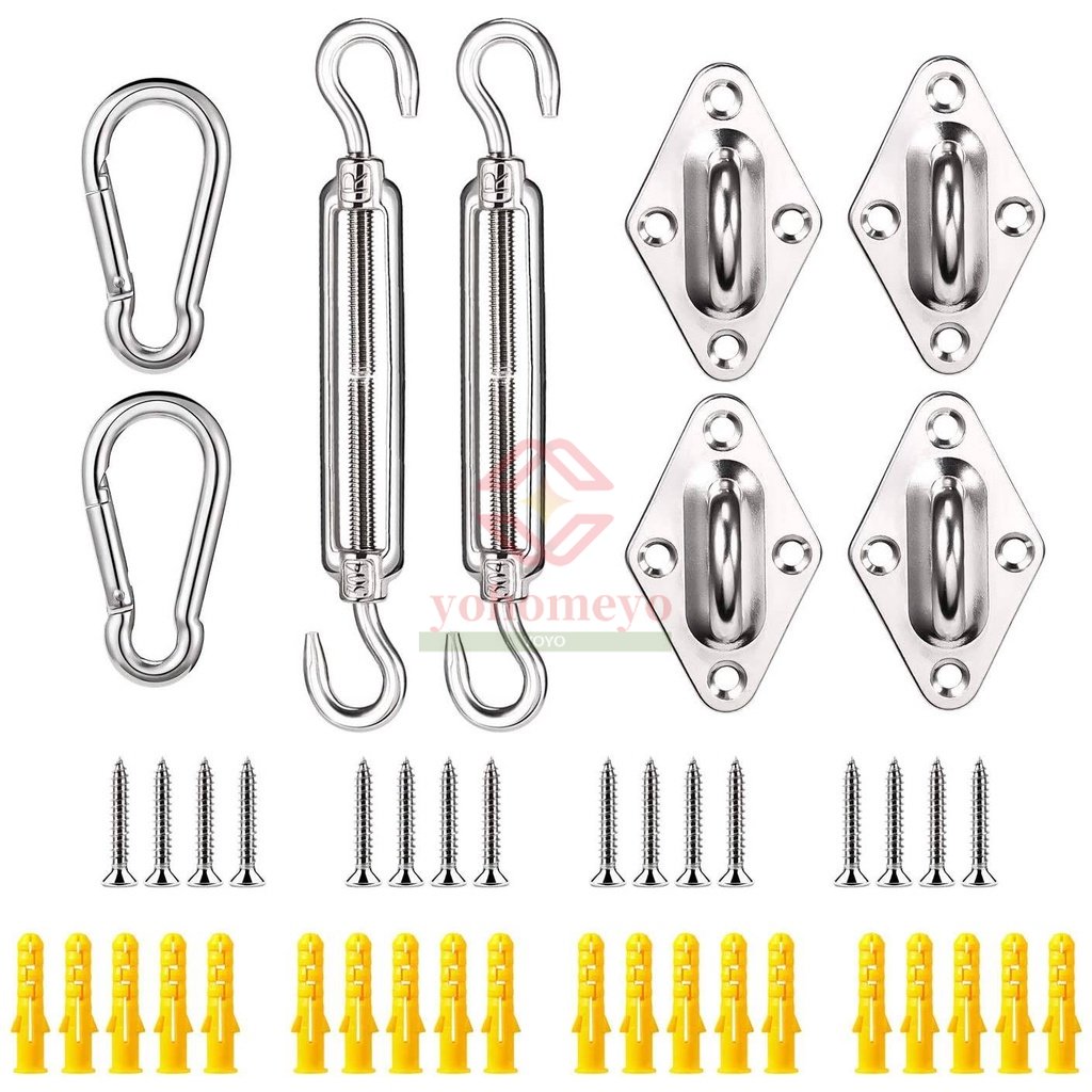 Shade Sail Hardware Kit, 304 Stainless Steel Hardware Kit for Square/Rectangle/Triangle Sun Shade - Image 3