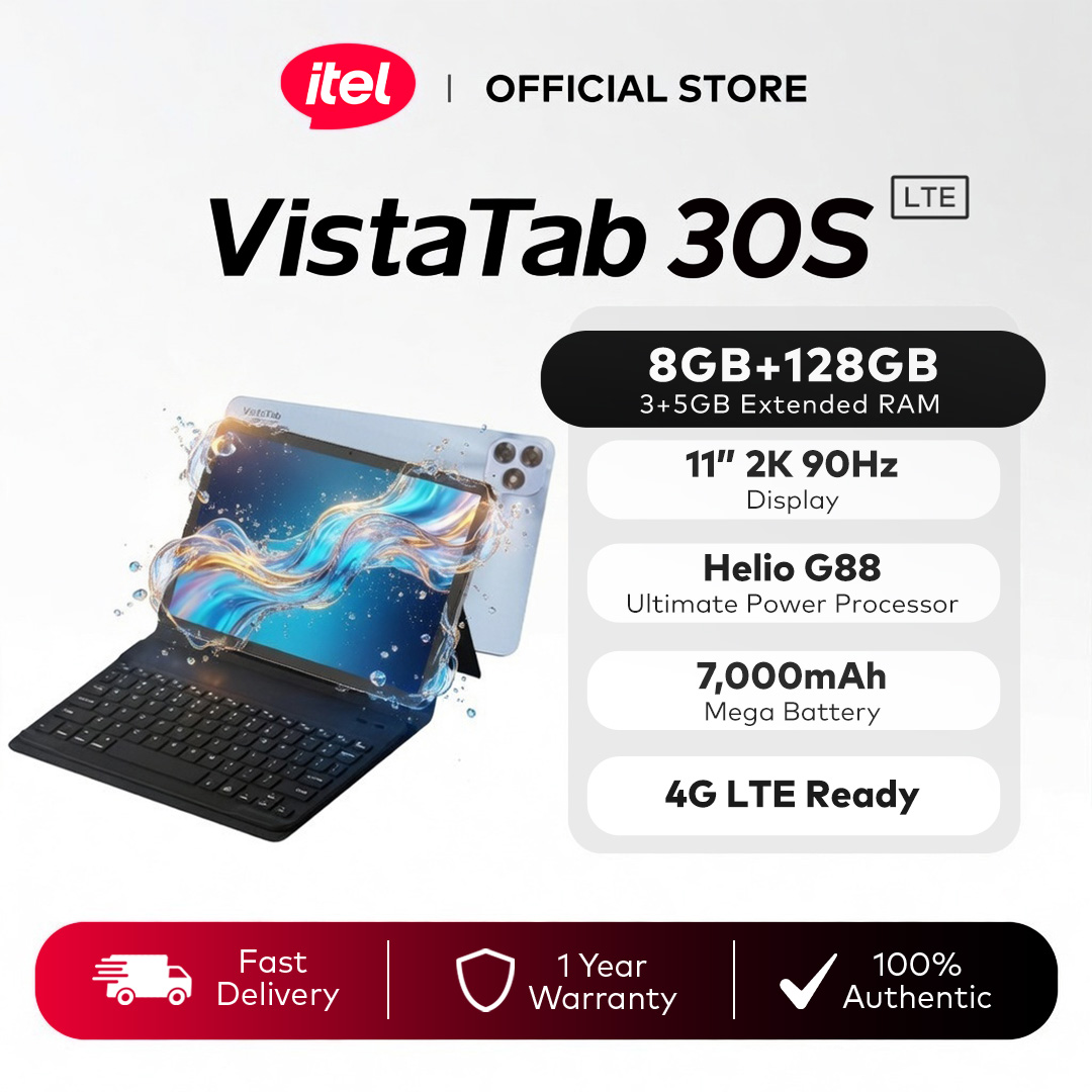 itel VistaTab 30S 8GB (3+5GB RAM) + 128GB ROM 11" 2K 90Hz Display / 7mm Slim / 7000mAh / AI Tools
