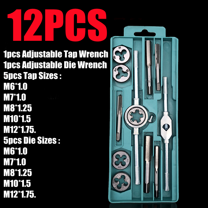 【COD + local seller】40pcs Tap Die Set M3-M12 Screw Thread Metric Taps Wrench Dies DIY Kit Wrench Screw Threading Hand Tools Alloy Metal With Case Coarse and Fine Threads Essential Threading Rethreading Tool Kit - Image 4