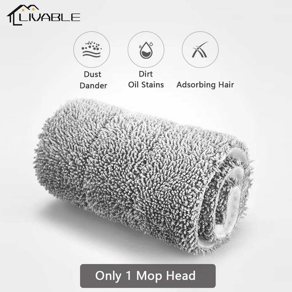 LIVABLE Water Spray Mop 360° Rotating Wet and Dry Dual Use Cleaning Mop Water Spraying Sweeper Carbon Fiber Dust Mops - Image 4