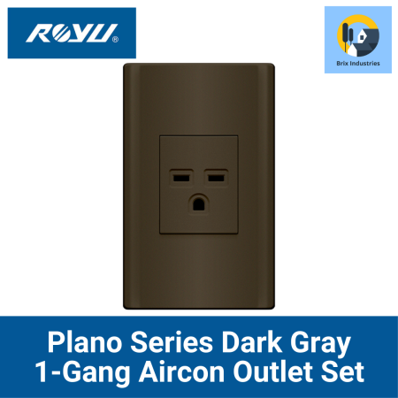 Royu Dark Gray Plano Series 1 Gang Aircon Outlet Set MD901/DG