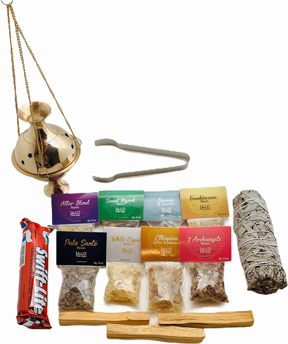 resin incense sampler set and church blends 7 archangels benzoin 1//4 oz packs of most popular reins includes- dragons blend frankincense shaman blend white copal myrrh gold copal 3 kings