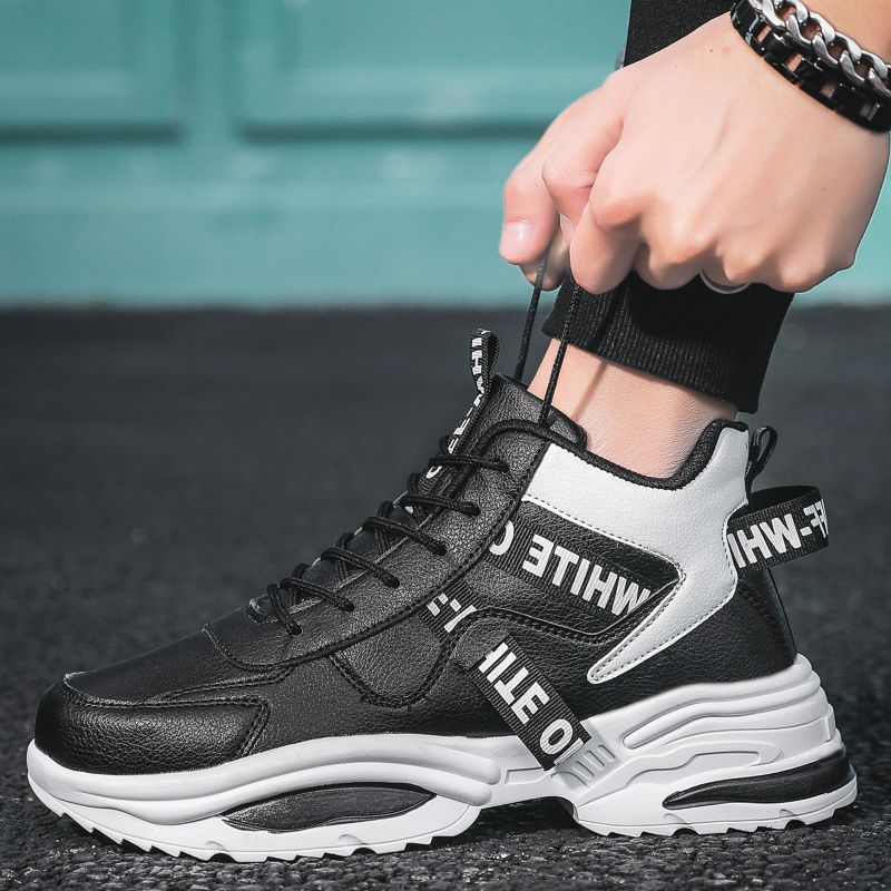 Buy Factory Height Increasing Black Canvas High Neck Shoes For Men from  Jinjiang Gekadong Electronic Commerce Co., Ltd., China | Tradewheel.com