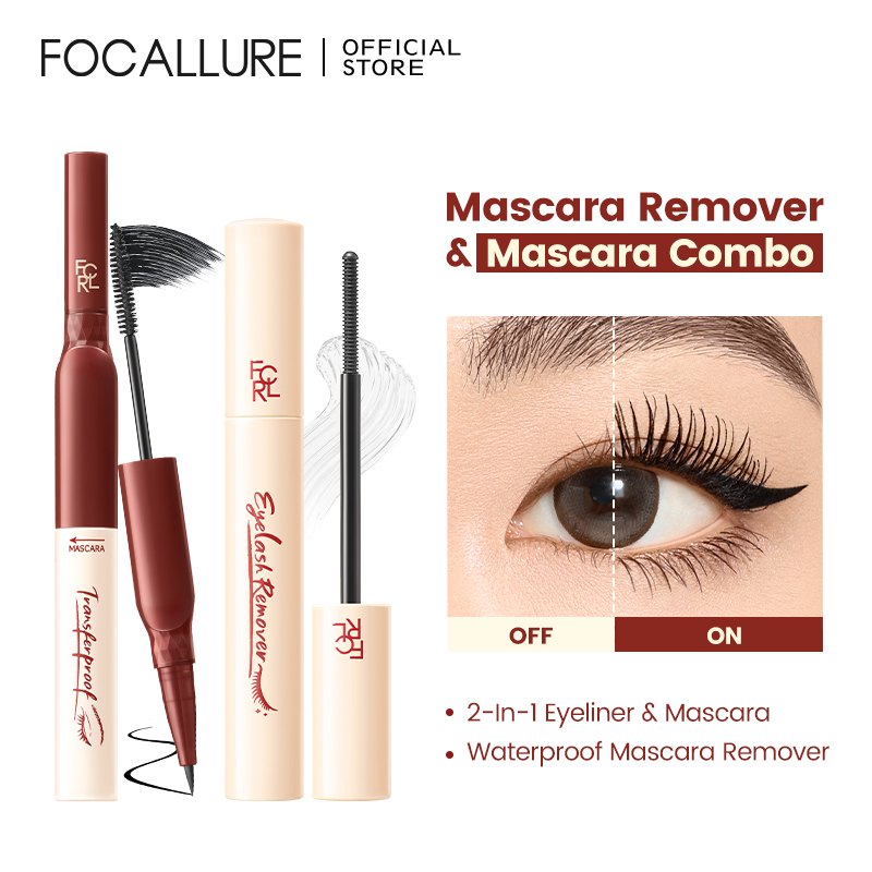 Discount on Focallure  shoes - SKU: FOCALLURE BOLD ON CLEAN OFF WATERPROOF MASCARA MASCARA REMOVER COMBO 2-In- 1 Waterproof Longwear Pre