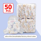 Korean Ultrathin Disposable Diapers - Random Design (NB-XL) by 50's