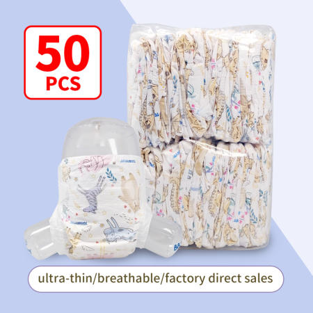 Korean Ultrathin Disposable Diapers - Random Design (NB-XL) by 50's