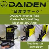 DAIDEN Gasless MIG Welding Machine - 200-Amp Inverter Type