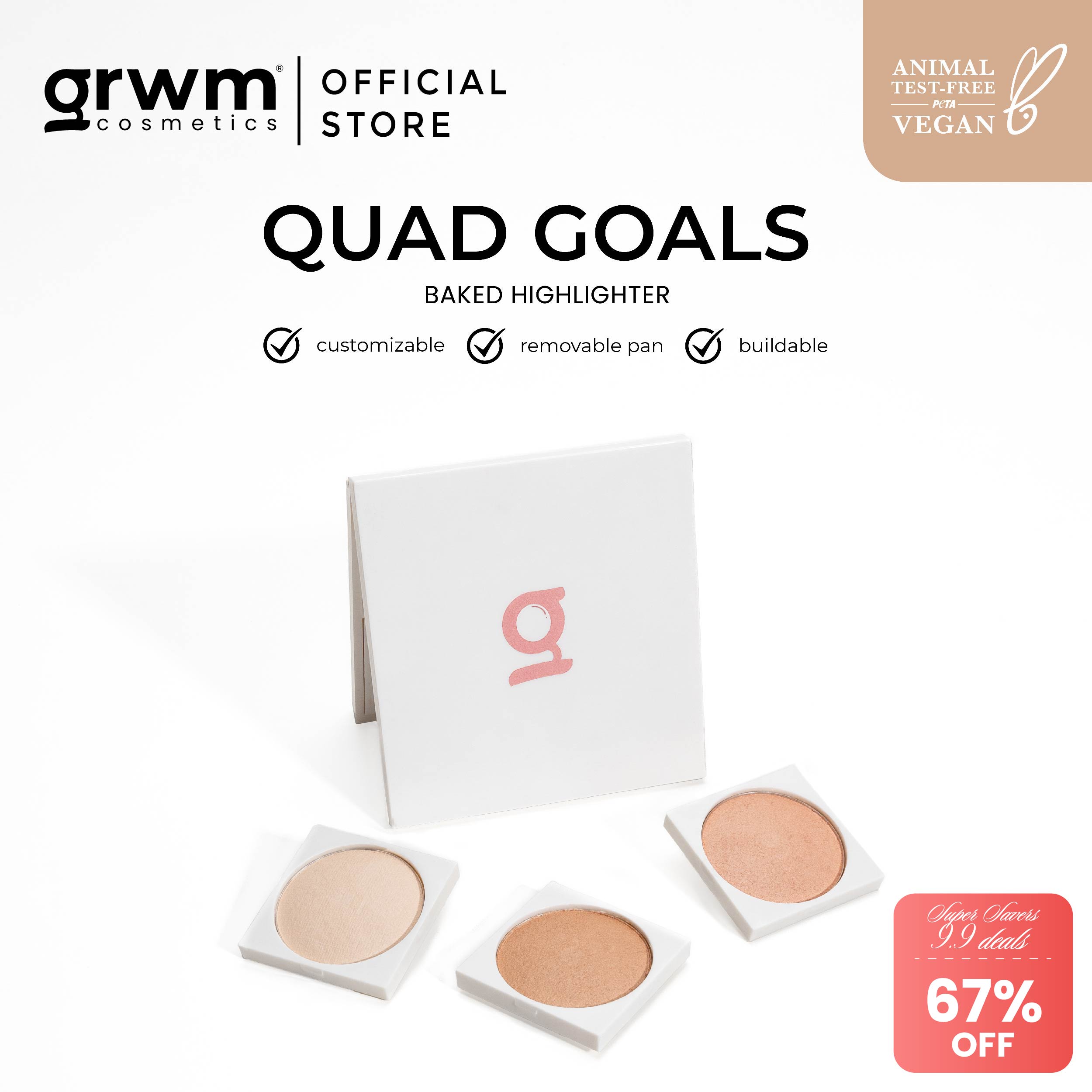 Discount on Grwm Cosmetics  shoes - SKU:  Quad Goals - Baked Highlighter