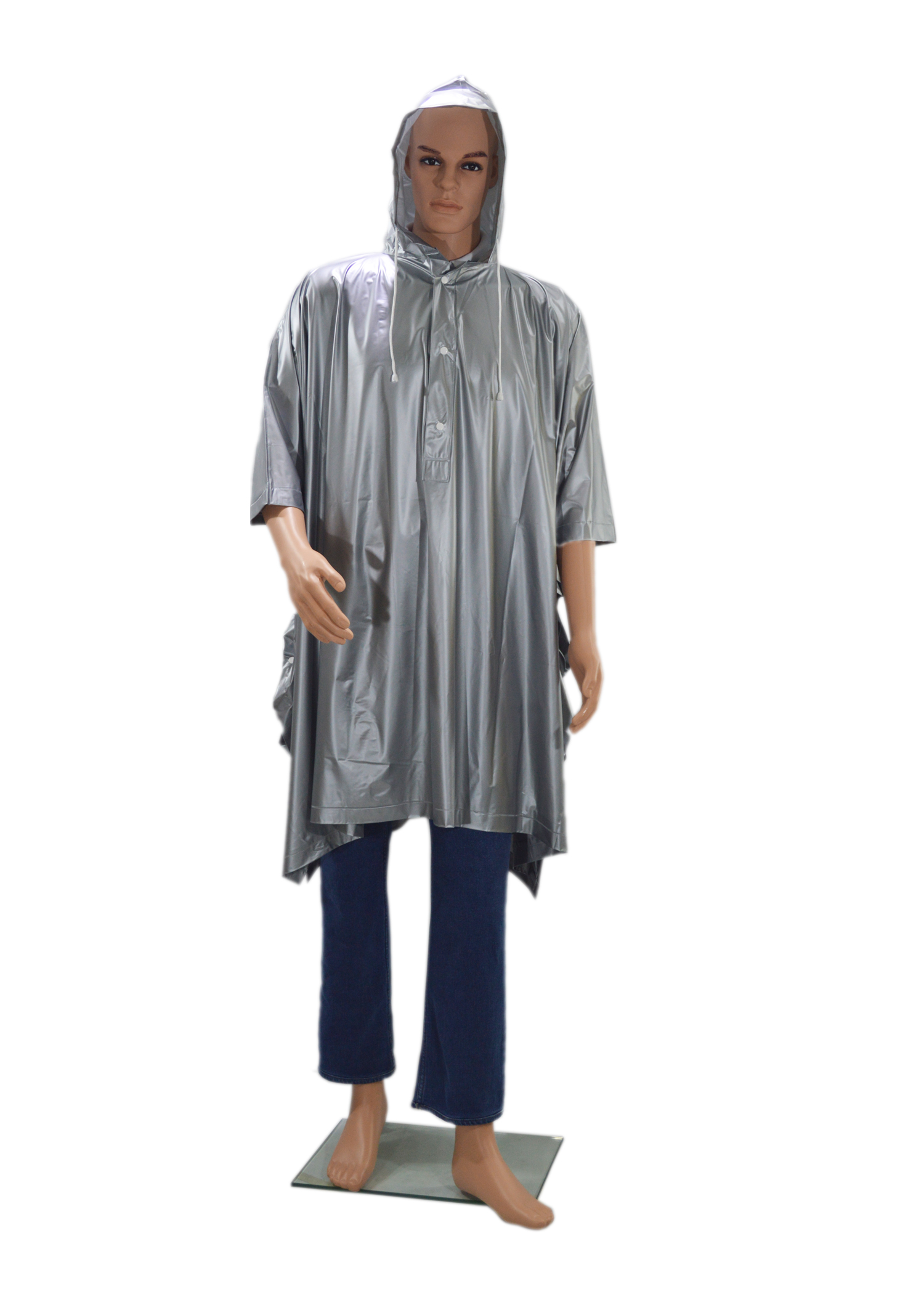 Hercules #701 Unisex PEVA Kneelength Raincoat White Yellow