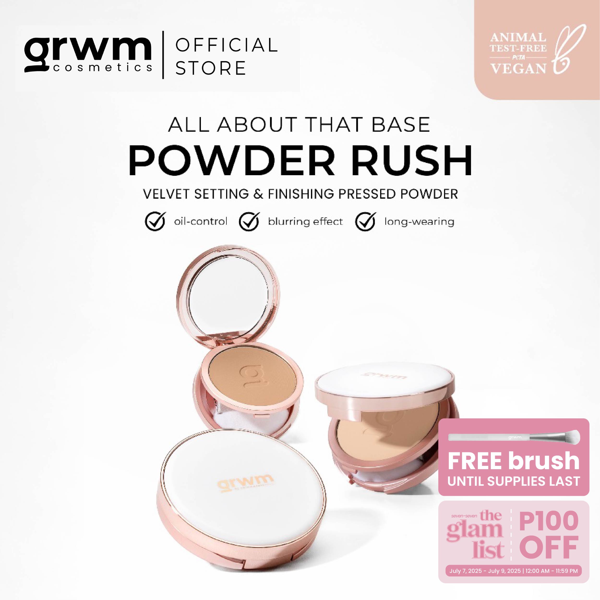Discount on GRWM Cosmetics  shoes - SKU: GRWM Cosmetics Powder Rush - Velvet Setting & Finishing Pressed Powder