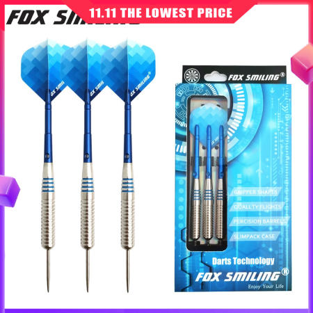Fox Smiling 3PCS Steel Tip Darts with Blue Aluminum Shaft