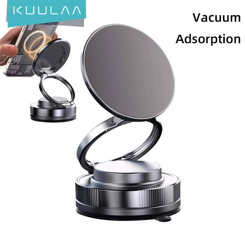  Kuulaa Phone Stand Car Suction Mobile Phone Holder Vacuum Foldable Car Phone Holder 360° Magnetic Mobile Phone Stand for Car and Gym 