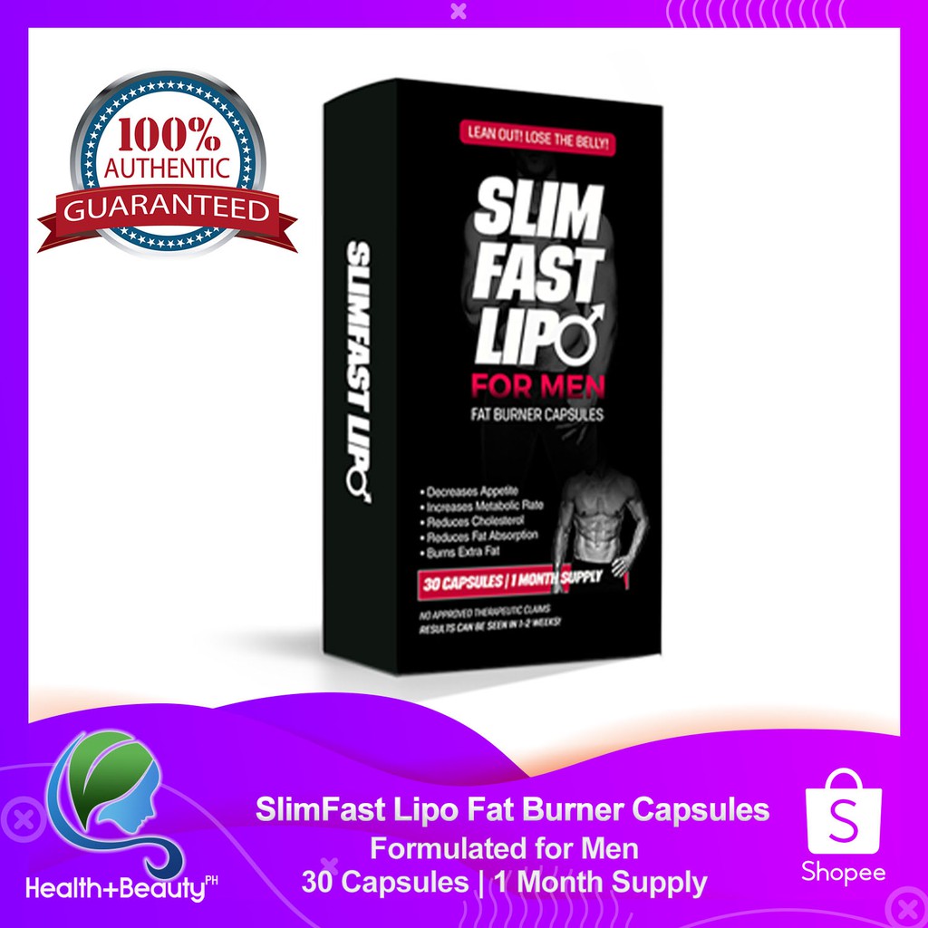SlimFast Lipo For Men Weight Loss Fat Burner Formula 30 Capsules Presyo 695 Piso*Libreng Shipping