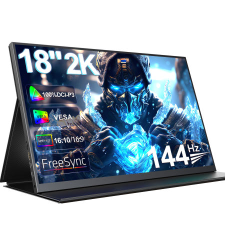 Uperfect 18.5 Portable Monitor 2K/1080P 120/144Hz gaming Ips monitor for Computer Switch PS3/4/5 XboX Phone Ipad Mac laptop PC