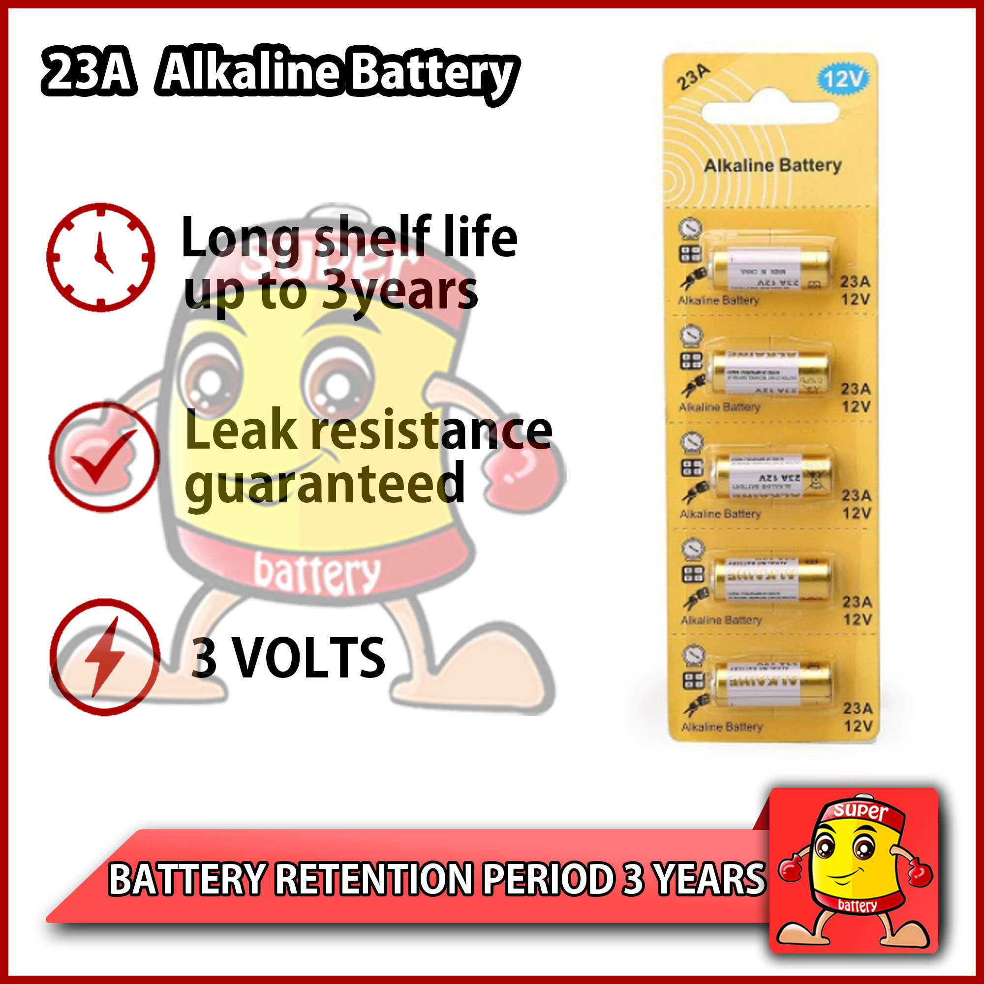 12V 23A Alkaline Battery Pac...