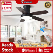 GOGEOUS Wooden Ceiling Fan With Light and Remote Control