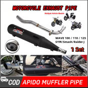 Apido pipes V4 1set Wave 100 / Wave 125/ Sym 110 / Xrm 110 / Smash 115 / Euro 100 /Raider J Muffler Exhaust Pipe Motorcycle Accessories