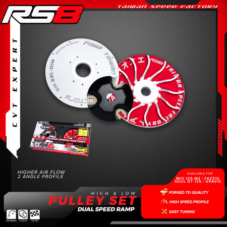 RS8 Pulley Set With Drive Face Mio I 125/ Soul I GT