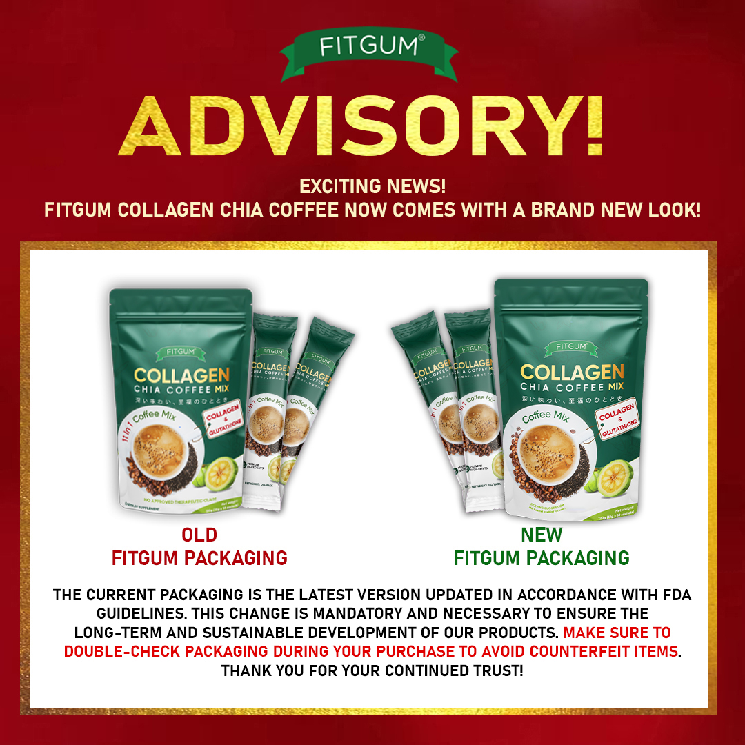 Fitgum 20X Collagen Chia Coffee With Collagen & Glutathione Anti