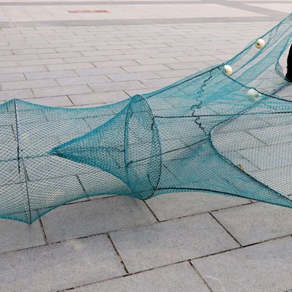 Oversized Inlet Fishing Net Imported Fish Shrimp Net Cage Fishing Net  Folding River Blocking Net