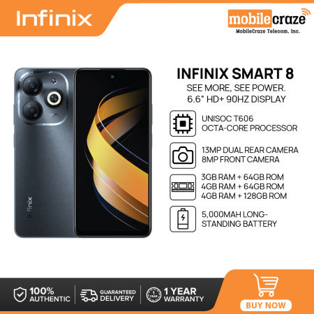 Infinix Smart 8 Smartphone | 6.6” 90Hz Fluid Screen