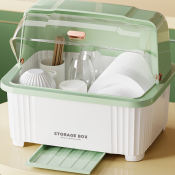 STON Dish Rack with Drainer and Dust-proof Cover