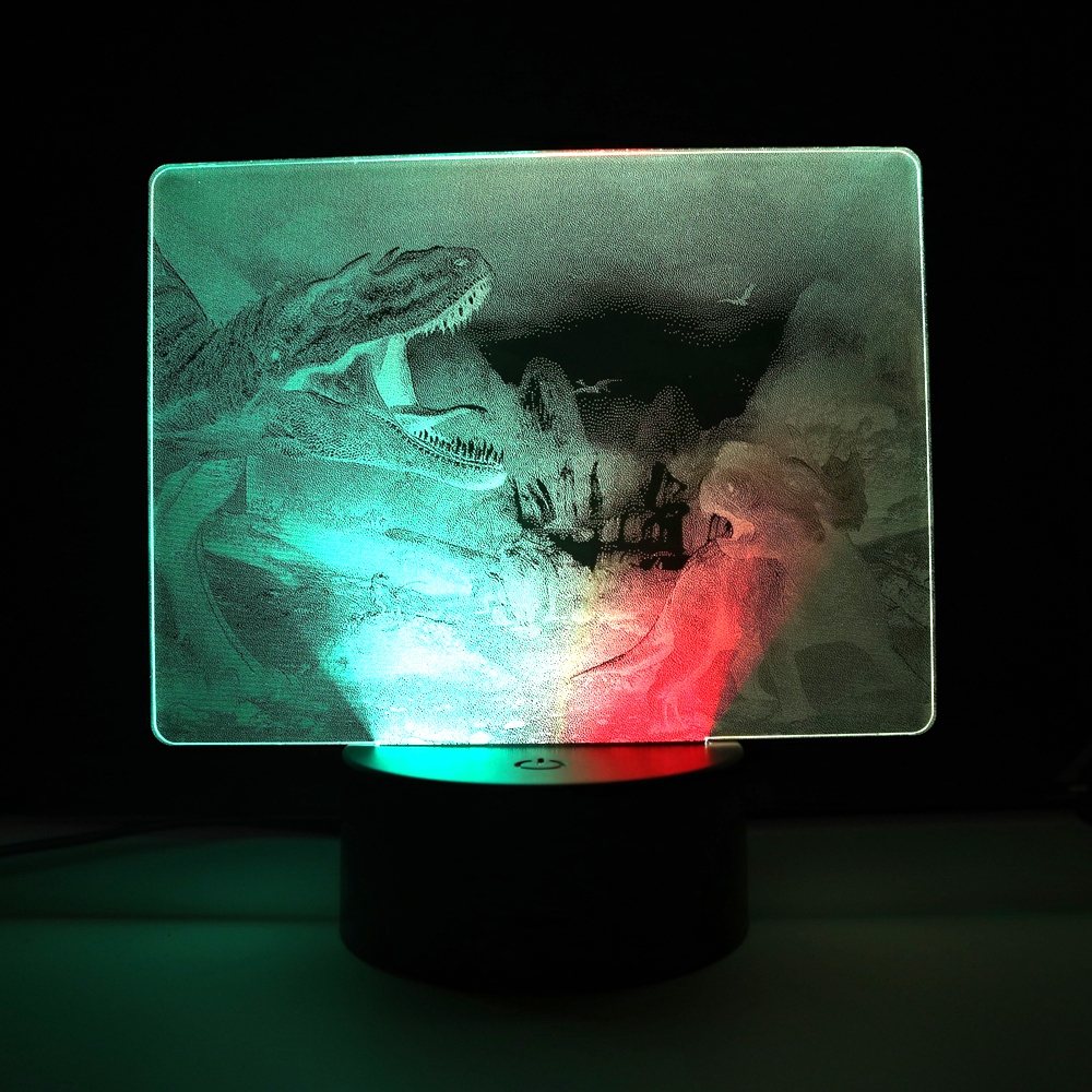 Dinosaur Open Mouth Roar 3D LED Lamp Anime Figure Acrylic Light