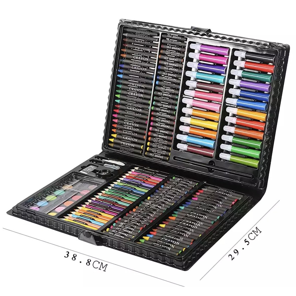 HappyDeals Super Mega Kid's ART Coloring Set  168 Pcs Super Mega Kid's ART Coloring  Set 168 Pcs Children Drawing Set Water Color Pen Crayon Oil Pastel Painting  Drawing Tool Art supplies