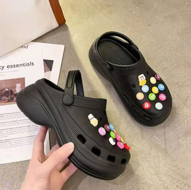 rich trap unit New fashions Crocs classic bae clogs sandals platform sippers high-heeled Slippers  Flip-flops beach shoes with jibbitz for women | Lazada PH