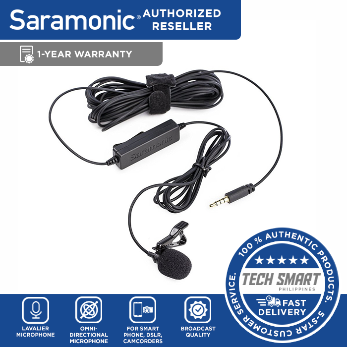 Saramonic LavMicro Broadcast-Quality Lavalier Mic Omnidirectional Microphone for Smartphones, DSLR Cameras, Camcorders & Recorders