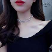 Korean Simple Collar Short Pearl Necklace CADIA