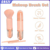Travel Makeup Brush Set - 4 in 1 Portable Brushes