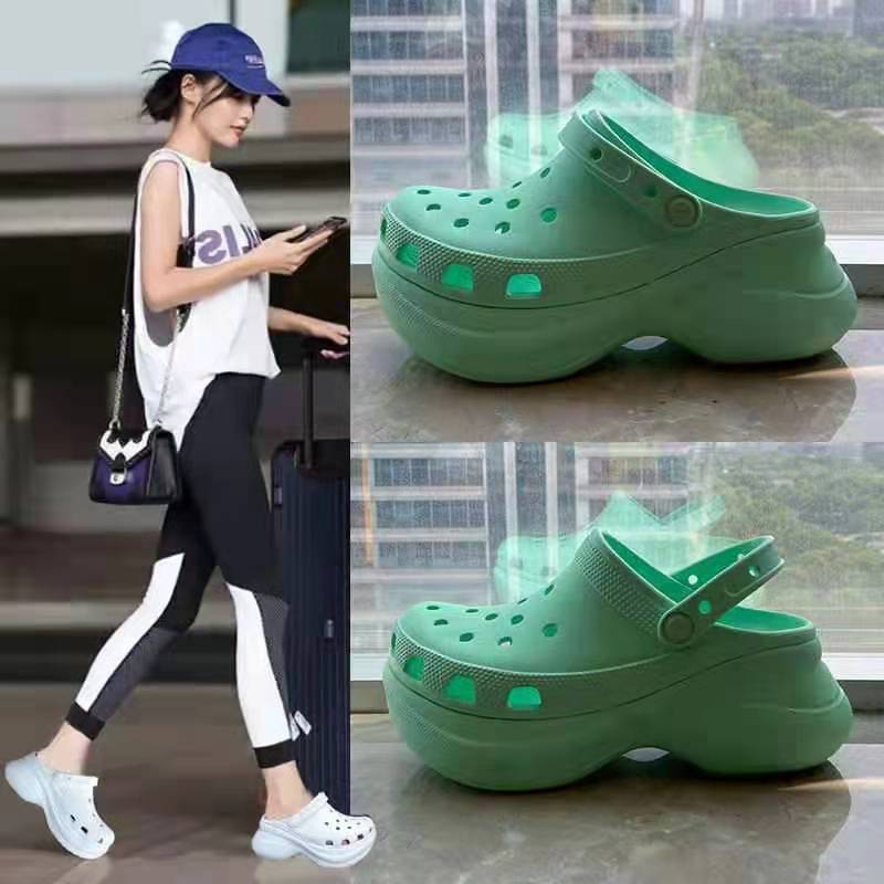 NEW Crocs Bae Clog Wedges Korean Fashion Sandals High-Heeled Thick Soled  Hole For Women With FREE Jibbitz | Lazada PH