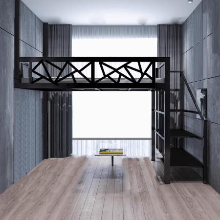 Space-Saving Loft Bed for Small Apartments - Iron Frame