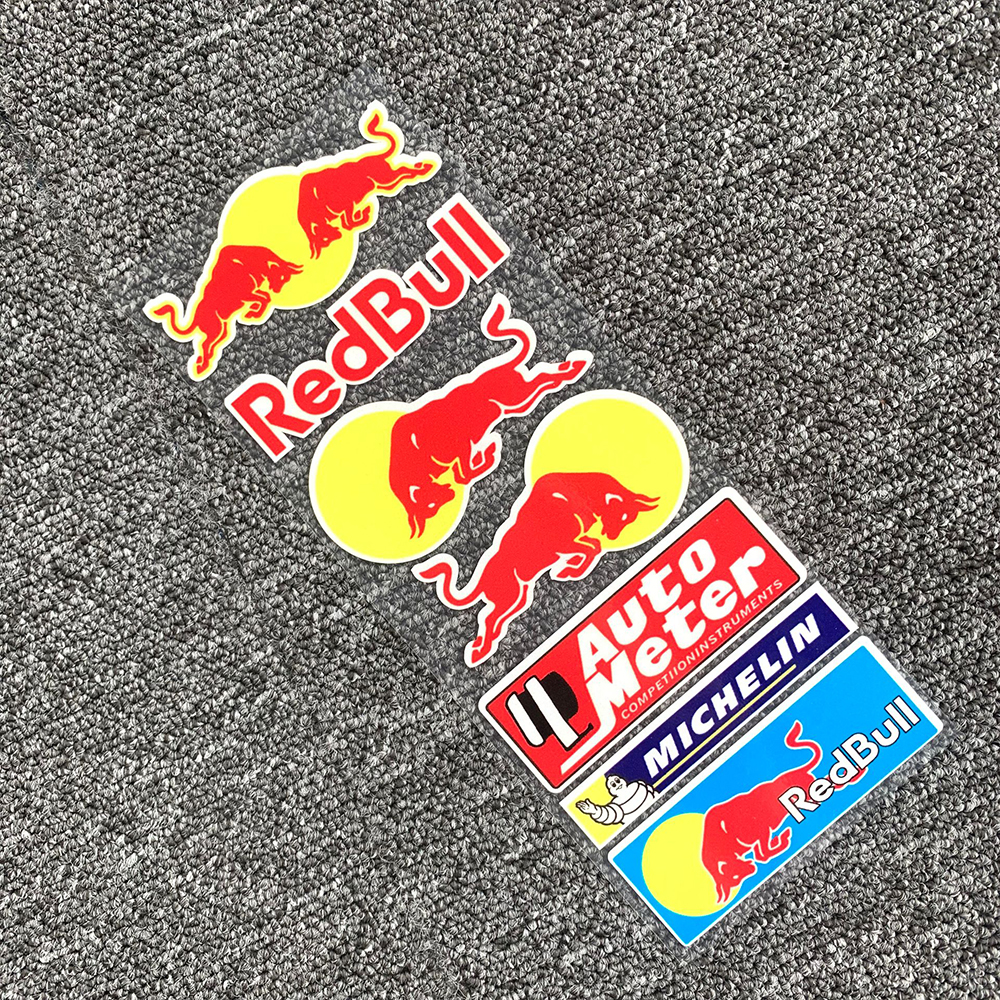 Red Bull Reflective Full Set of Helmet Stickers Body Fuel Tank Stickers 3M  Motorcycle Stickers Red Bull Full Set of Red Bull Sleeves Face Towel