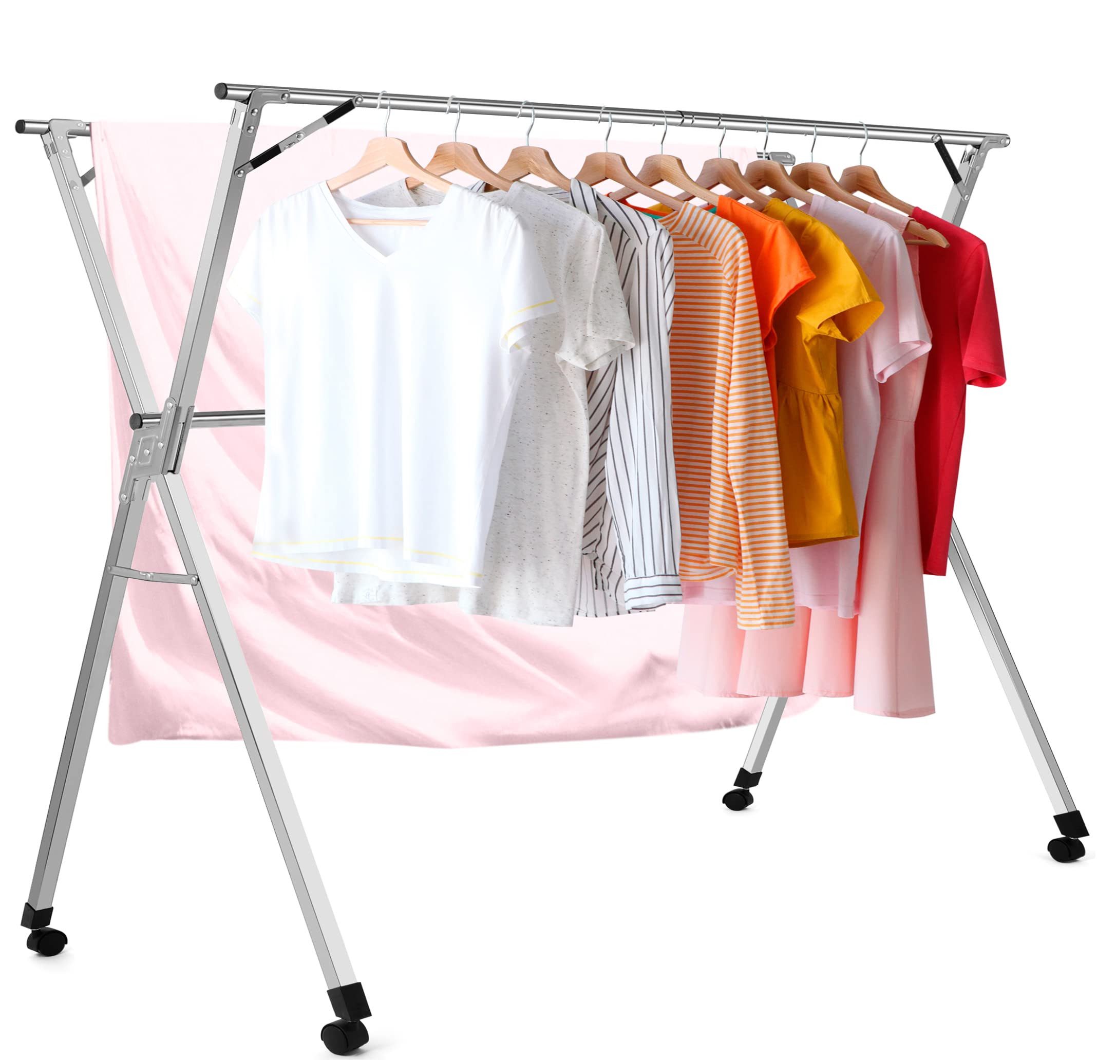 HYNAWIN Clothes Drying Racks, Upgraded Stainless Steel Laundry Drying Rack, Heavy  Duty Collapsible Clothes Storage Rack for Indoor Outd