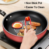 Bobbi Non-Stick Iron Frying Pan for Gas Stove, 24-28cm