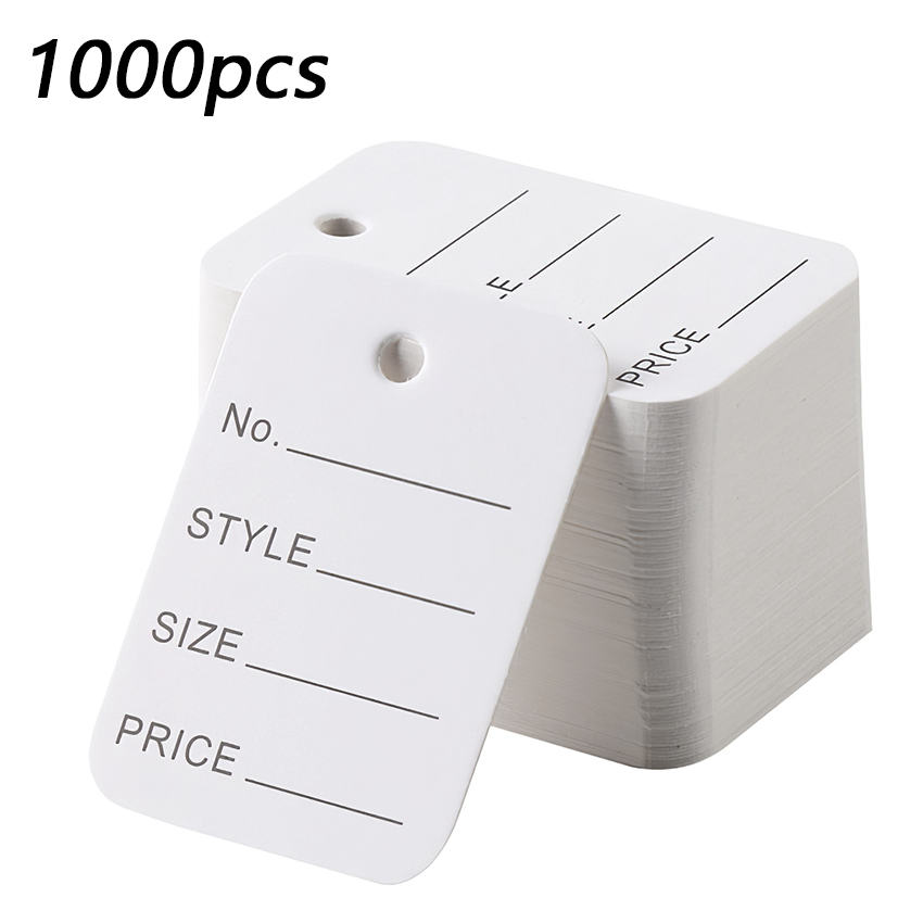 White Price Tags,1000PCS Commodity Marking Paper Tags,5x3.5CM Yard