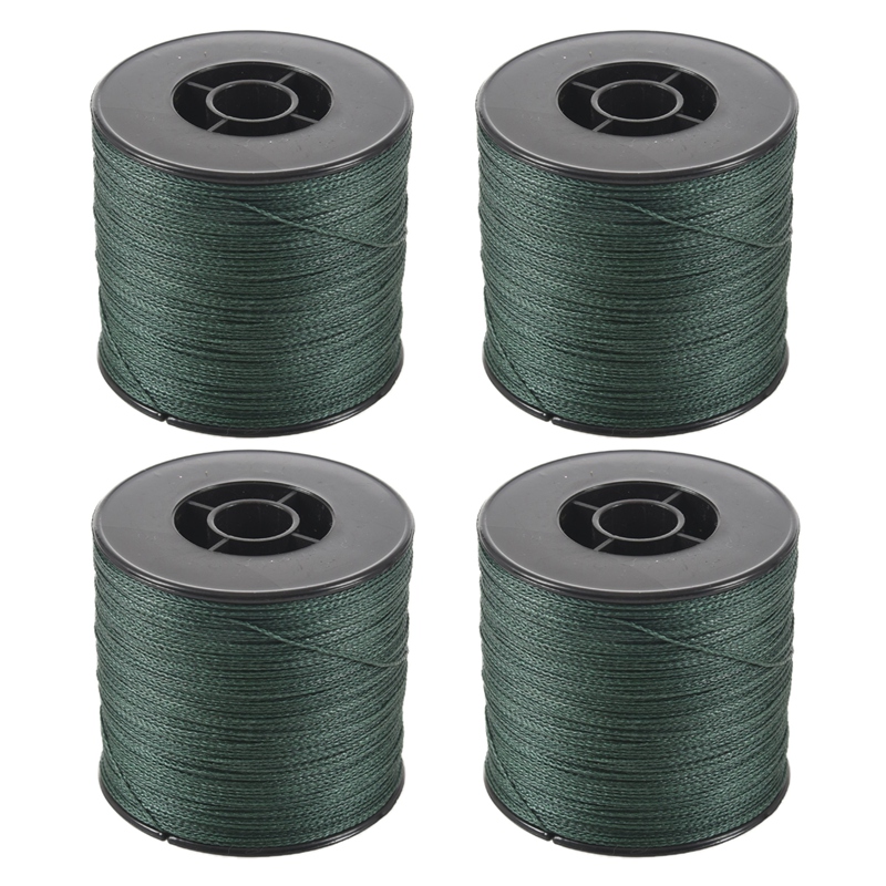 4pcs 500M 100LB 0.5mm Super Strong Braided Fishing Line PE 4 Strands  Color:Dark Green
