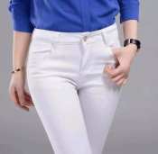 "White Plus Size Skinny Jeans for Women - Brand: 9008#"